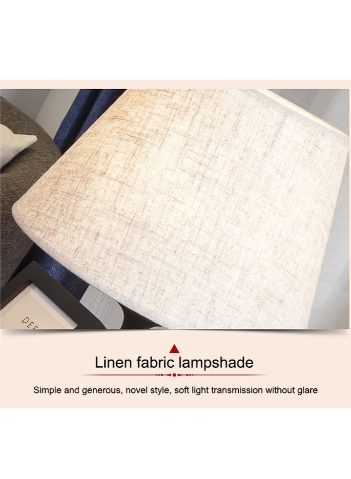 DAI HEART مصباح طاولة، مصباح طاولة بسيط، مصباح طاولة بجانب السرير، إضاءة ليلية، مصباح طاولة إبداعي لغرفة النوم مع غطاء قماشي، قاعدة سوداء، مناسب لغرف النوم، غرف المعيشة، المكاتب، غرف الأطفال، غرف النوم المشتركة. - Image 5